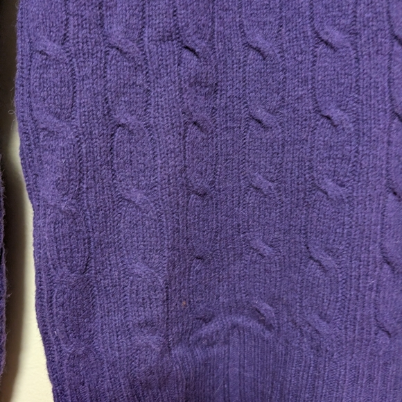 Ralph Lauren Sport Purple Cable Knit V-Neck Sweater Women’s M - Picture 5 of 7